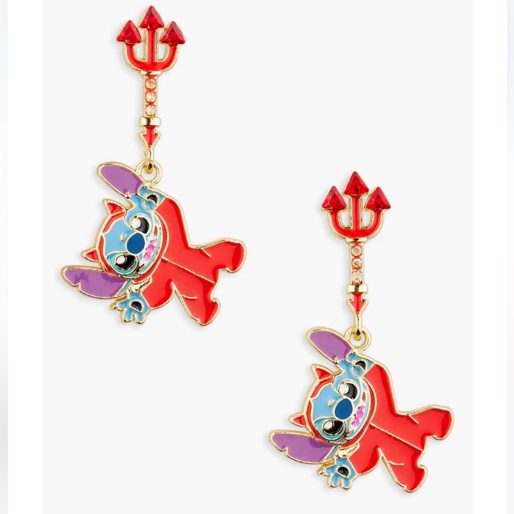 Disney X Baublebar Halloween Stitch in Red Devil Outfit Drop Earrings